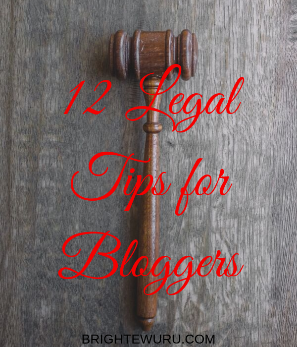poster of legal tips for bloggers